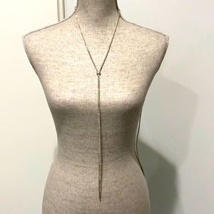 Long crystal dainty necklace